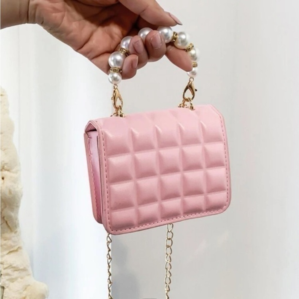 Mini Faux Pearl Handle Satchel Bag